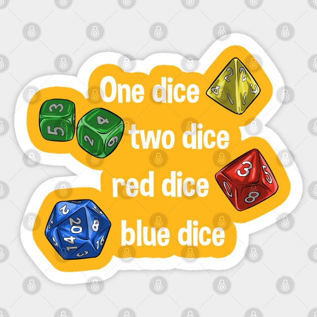 One Dice, Two Dice Sticker by Zascanauta